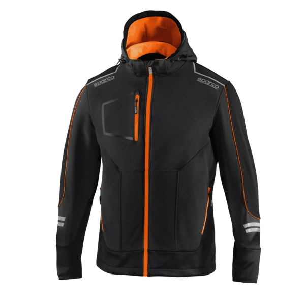 chaqueta-softshell-sparco-york-frontal-negro-naranja